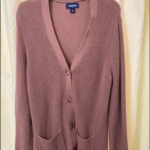 Lands End Shaker Cardigan w/pockets.